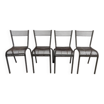 Quatre Chaises empilables Atelier industriel design vintage 50 60