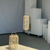 Small lantern-shaped rattan suspension H35 D15