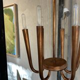 Rare Art Deco copper pendant light by Guglielmo Ulrich