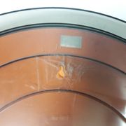 Vintage round mirror - gilac n° 1813 - smoked plexiglass - 1970s