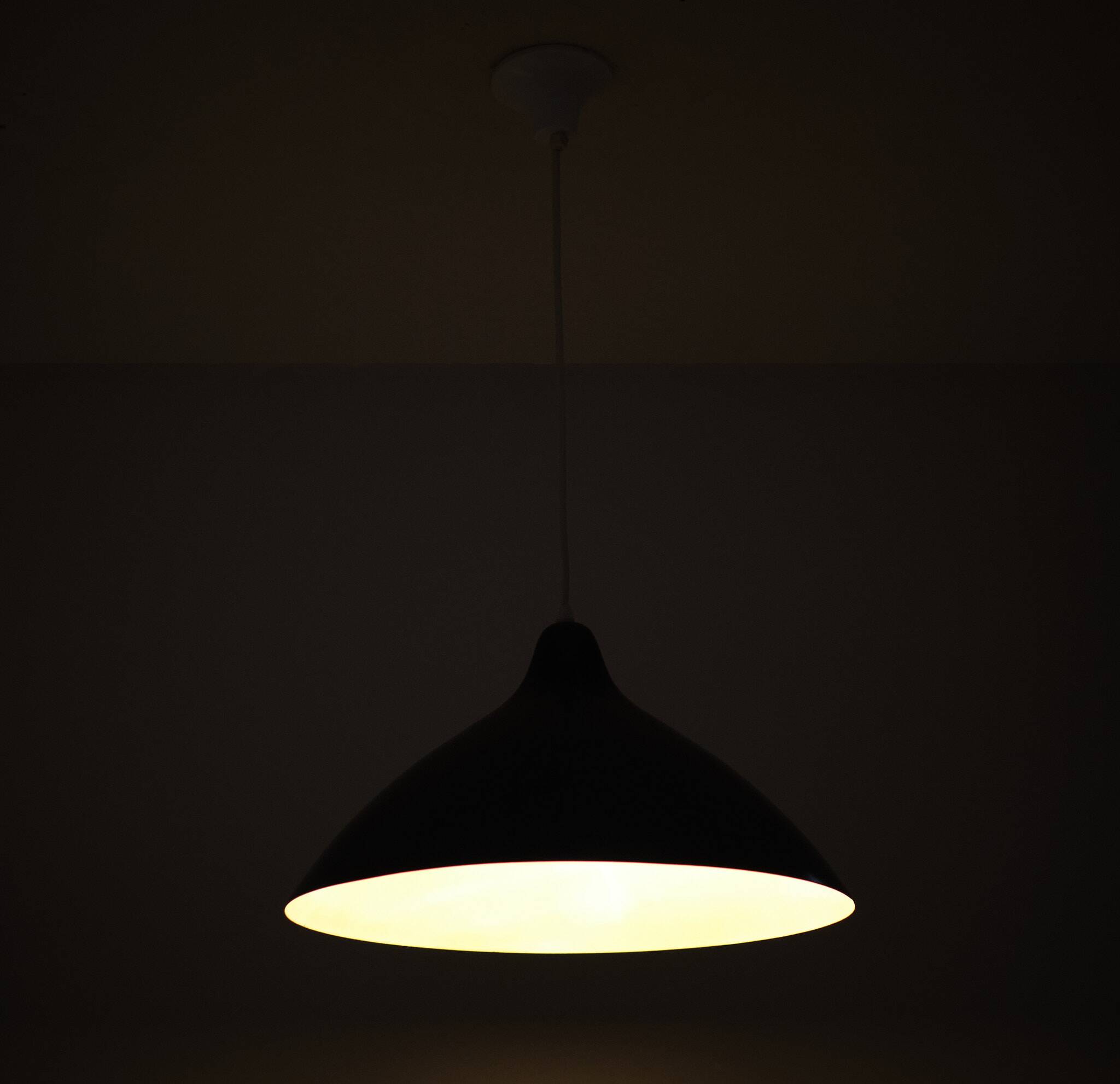 Petrol Blue Pendant Lamp by Lisa Johansson Pape for Orno, 1950s