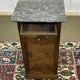19th century bedside table in walnut, oak and marble top