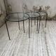 50s metal and glass nesting coffee tables