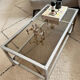 Table Basse Vintage Chrome & Verre Fumé (Style Belgo Chrom)
