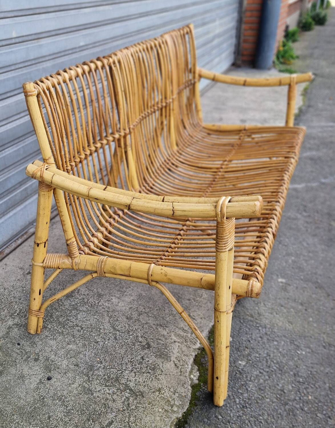 Rattan and bamboo sofa Dal Vera
