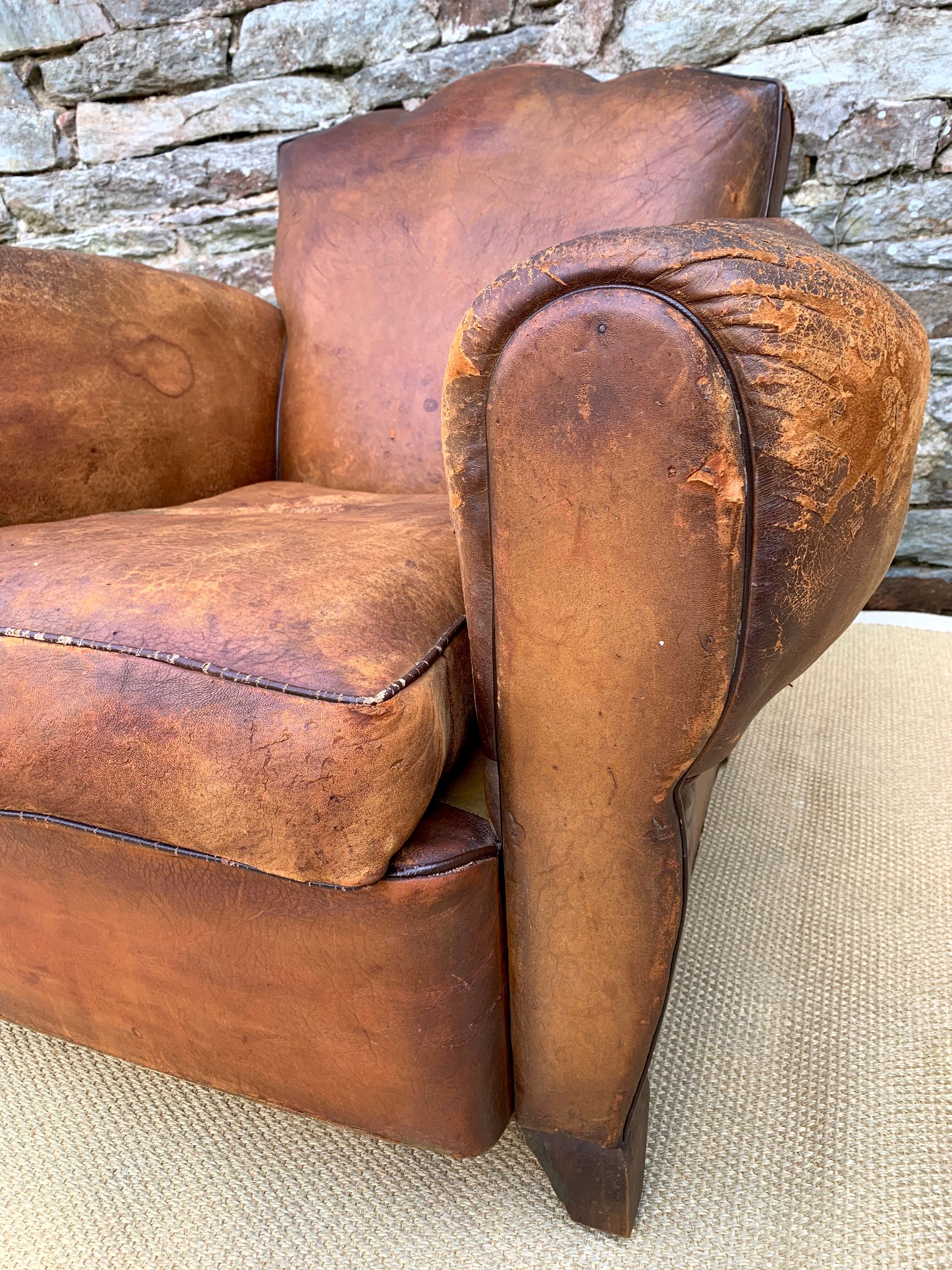 Leather club armchair 1930