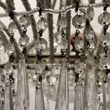 Crystal Beaded White Chandelier 1960’s