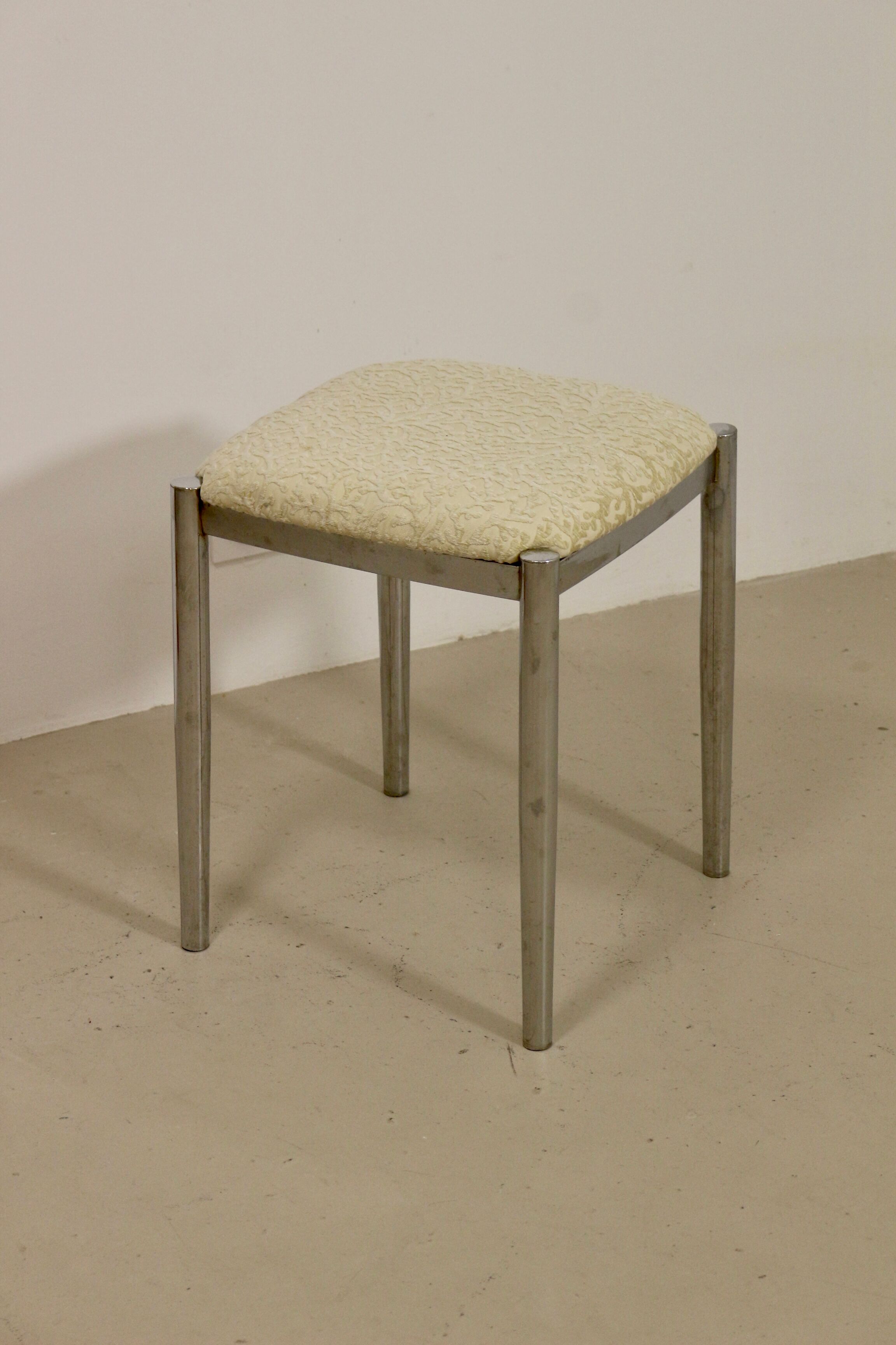 Stool with metal chromed base edition Casamance