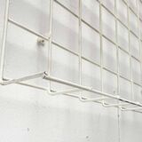 Minimalist white wire coat rack from mid-century Germany, 1960s.