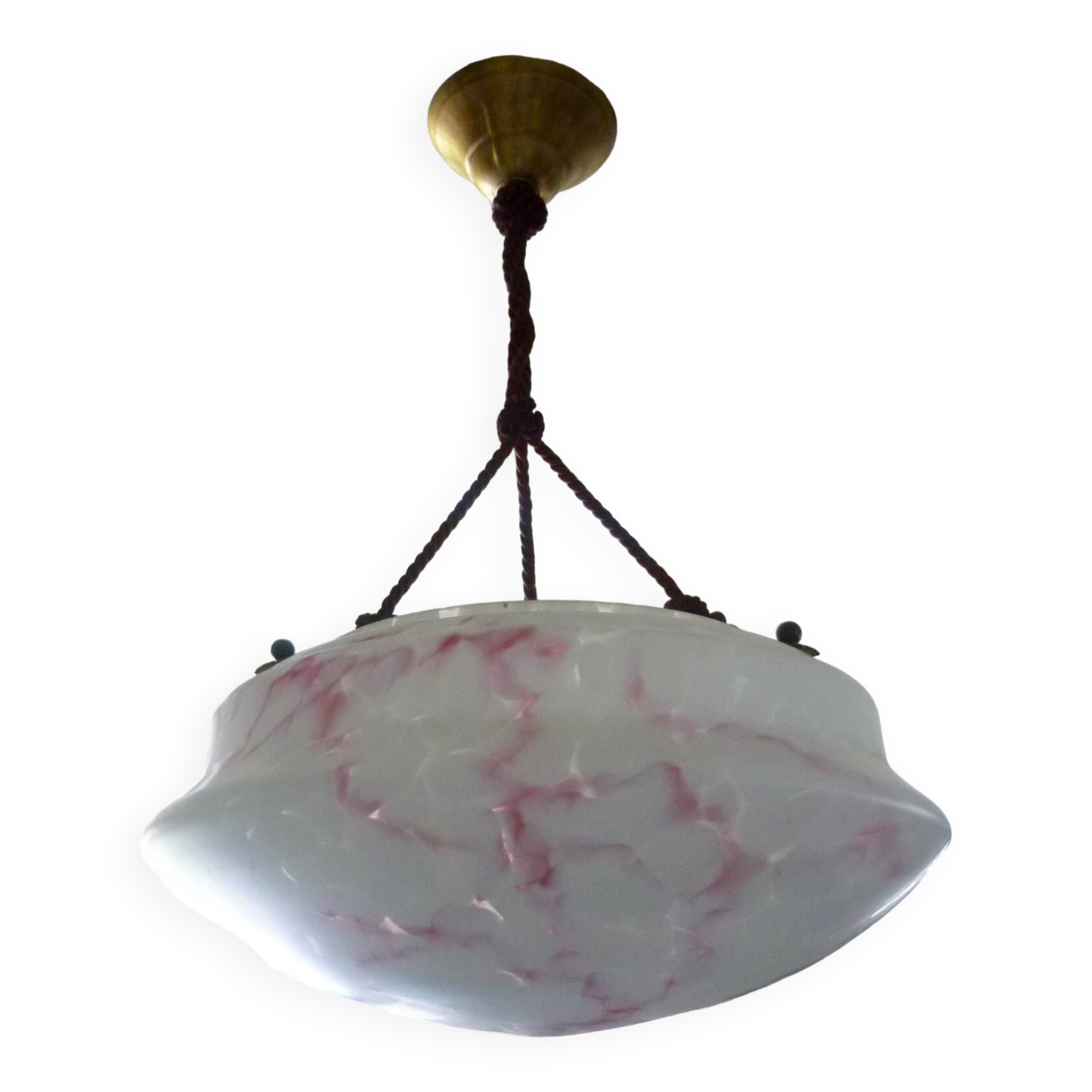 Marbled opalescent art deco pendant light Ø 35 cm
