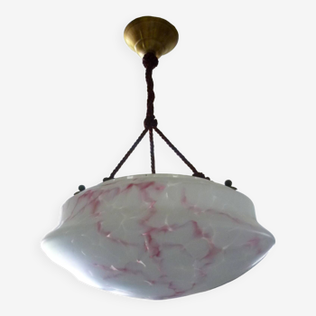 Marbled opalescent art deco pendant light Ø 35 cm