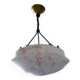 Suspension opalescente marbrée art déco Ø 35 cm