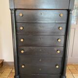 Empire chest of drawers in blackened wood