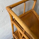 Corner shelf bamboo wicker