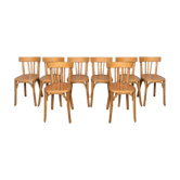 Series of 8 chairs Baumann vintage bistro bentwood 1950
