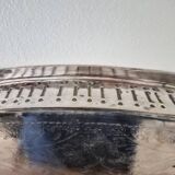 Oval silver-plated metal serving dish