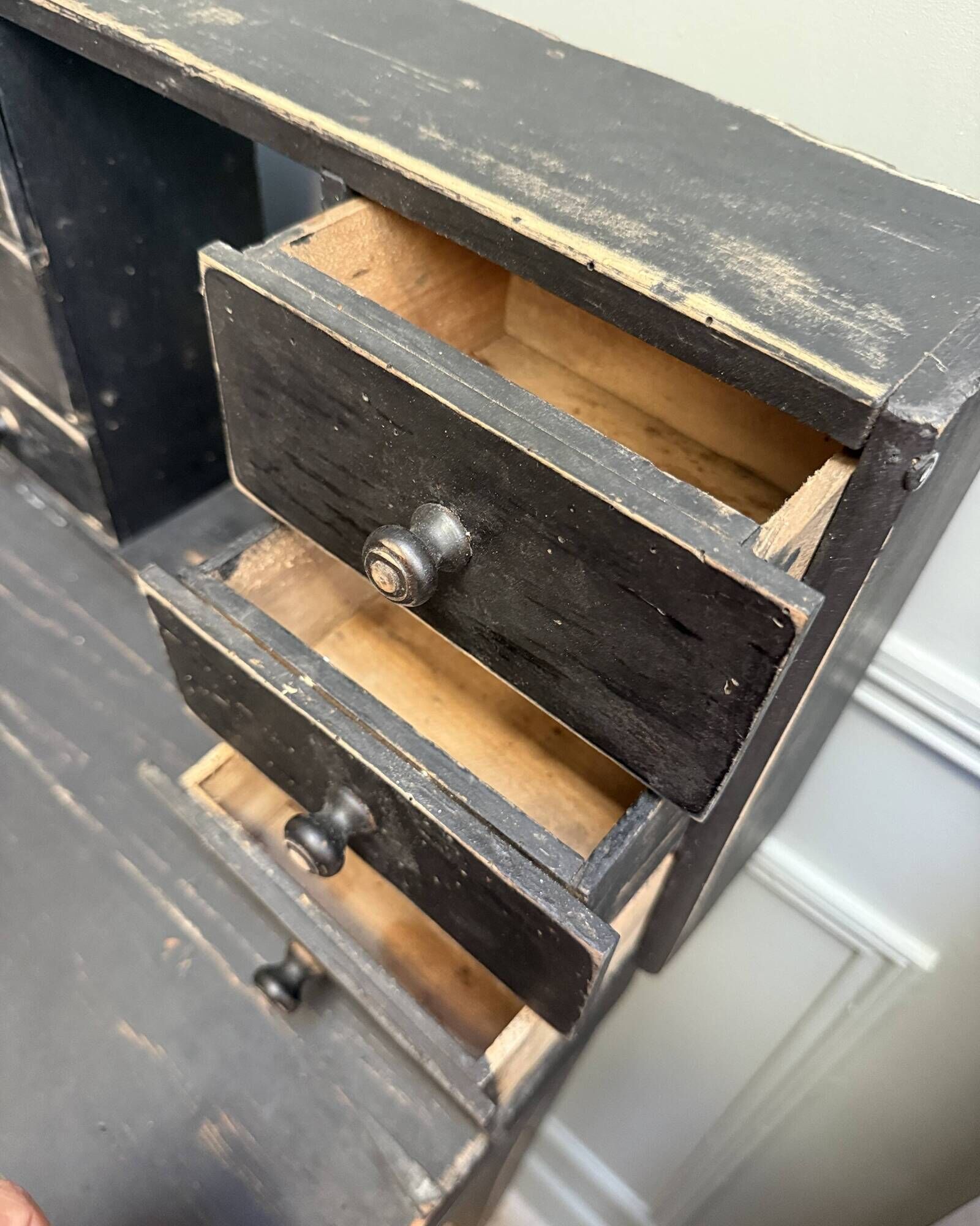 Small black antique graduated desk (renovated)