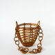 Cache-pot en bois et bambou à suspendre, 1950