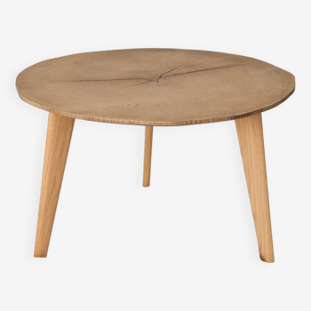 Round wooden coffee table