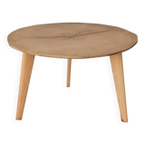 Round wooden coffee table