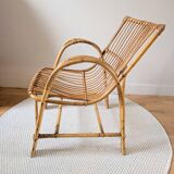 Fauteuil en rotin vintage