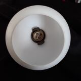 Wall lamp chrome and globe in frosted glass - 80s