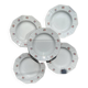 5 Assiettes creuses vintage en porcelaine opaque SALINS motif fleuri