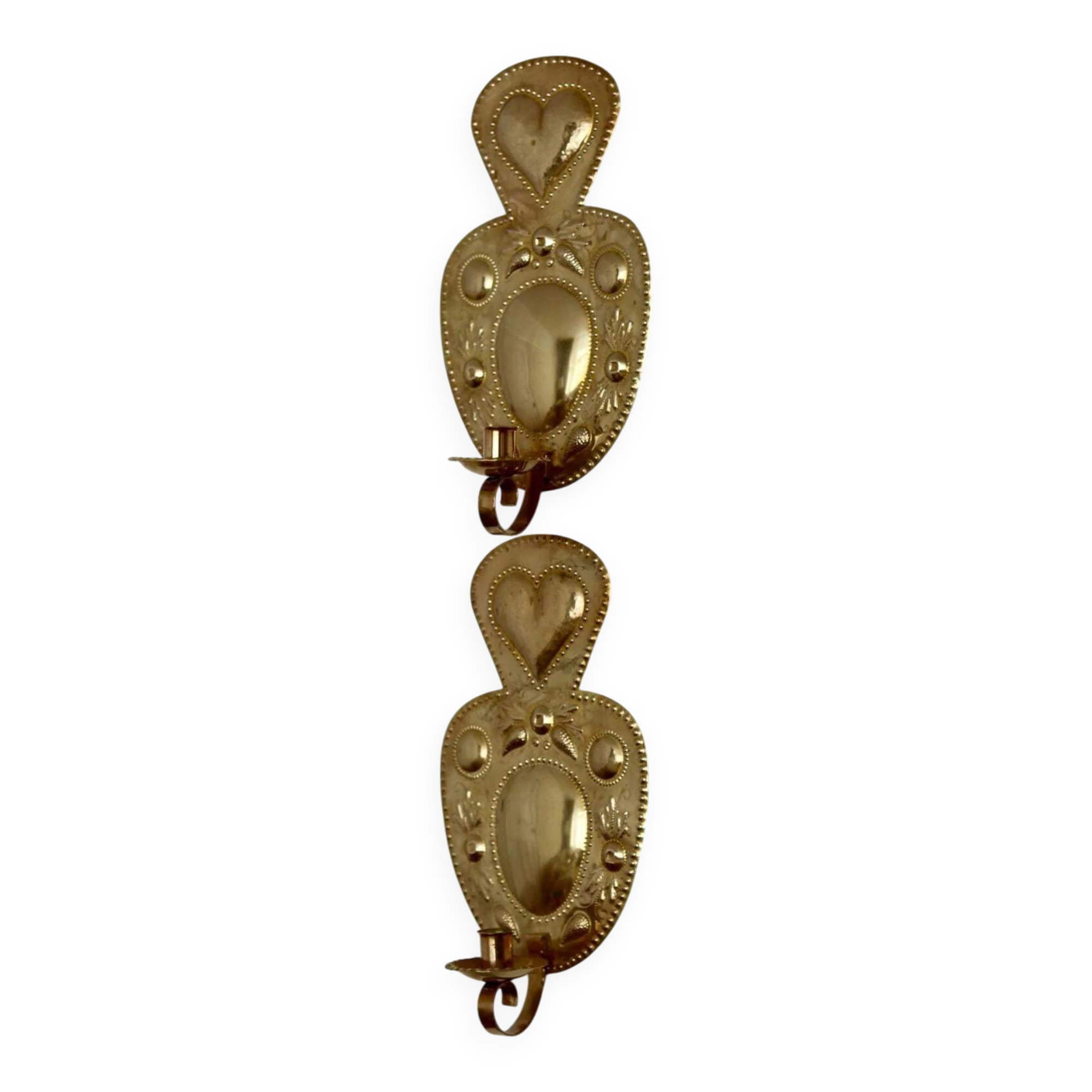 Paire d'appliques suédoises en laiton du milieu du siècle par S. Fong