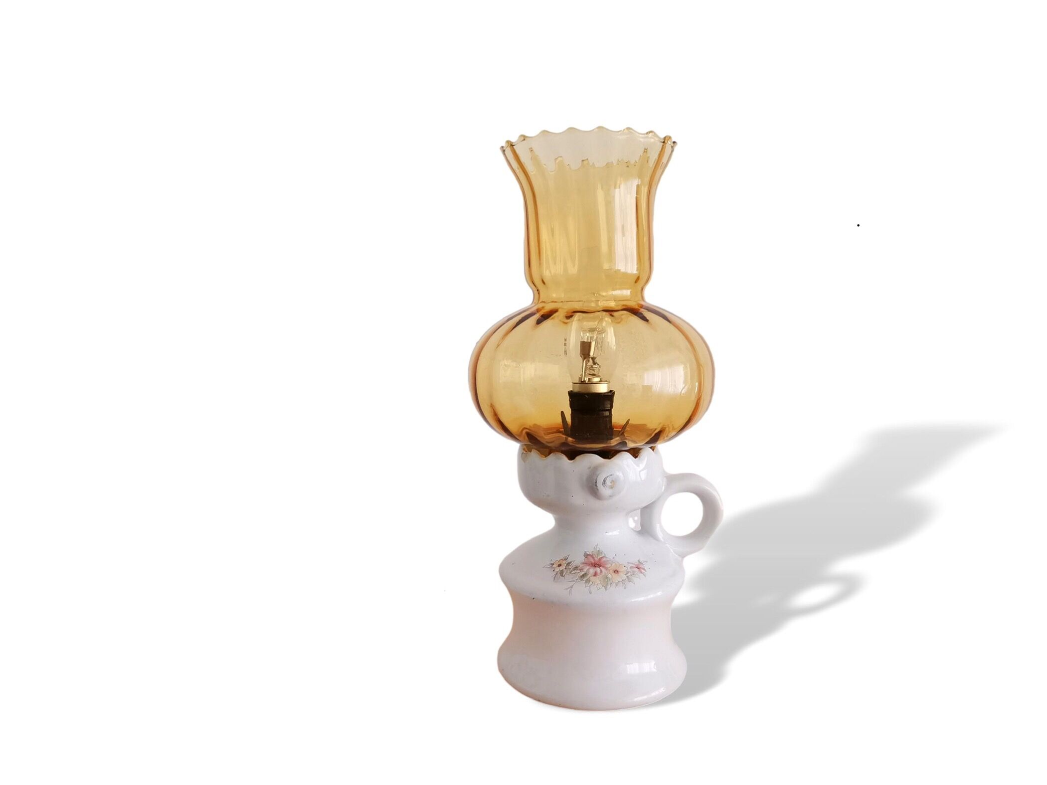 Vintage 1950s ceramic table lantern lamp