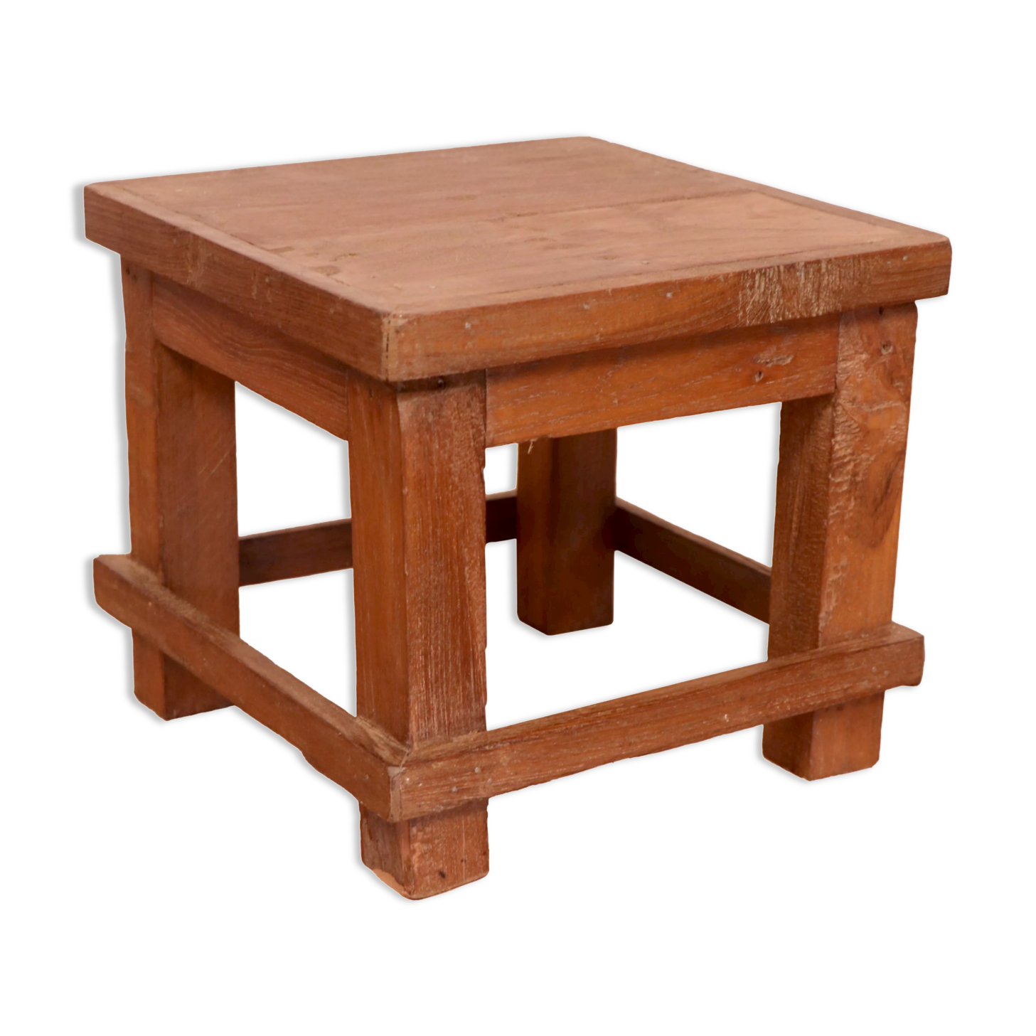 Old small Burmese teak workshop bedside table
