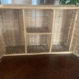 Rattan wall shelf