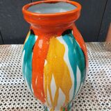 1960s multicolored glazed ceramic vase