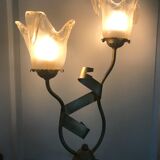 Lamp salerno 2 rods metal finish tulips in blown glass 52,5 cm