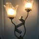 Lamp salerno 2 rods metal finish tulips in blown glass 52,5 cm