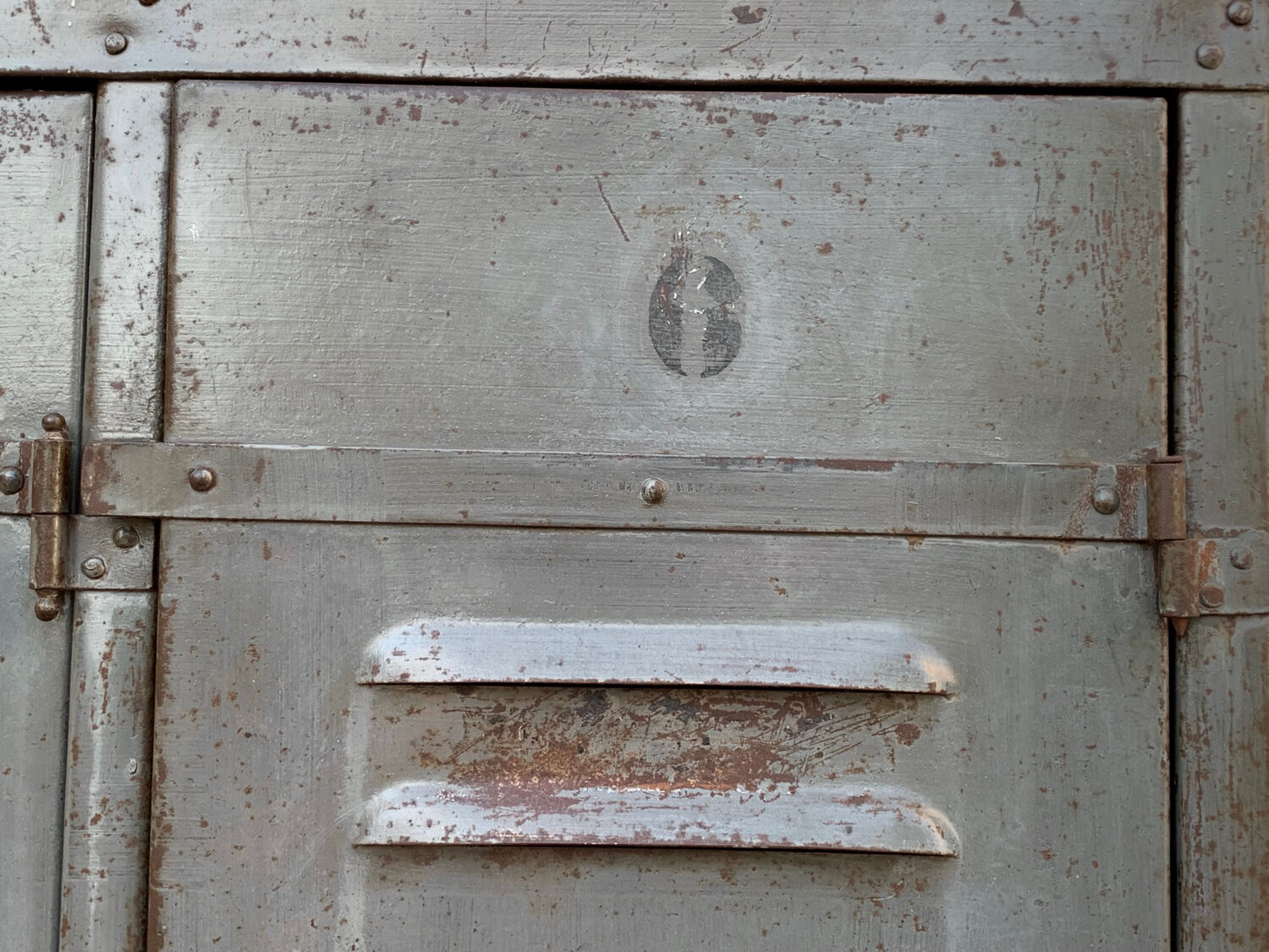 1940s industrial workshop locker room