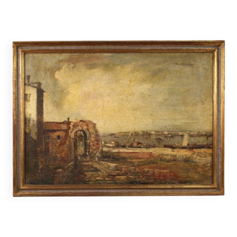 Italian seascape painting from 20th century