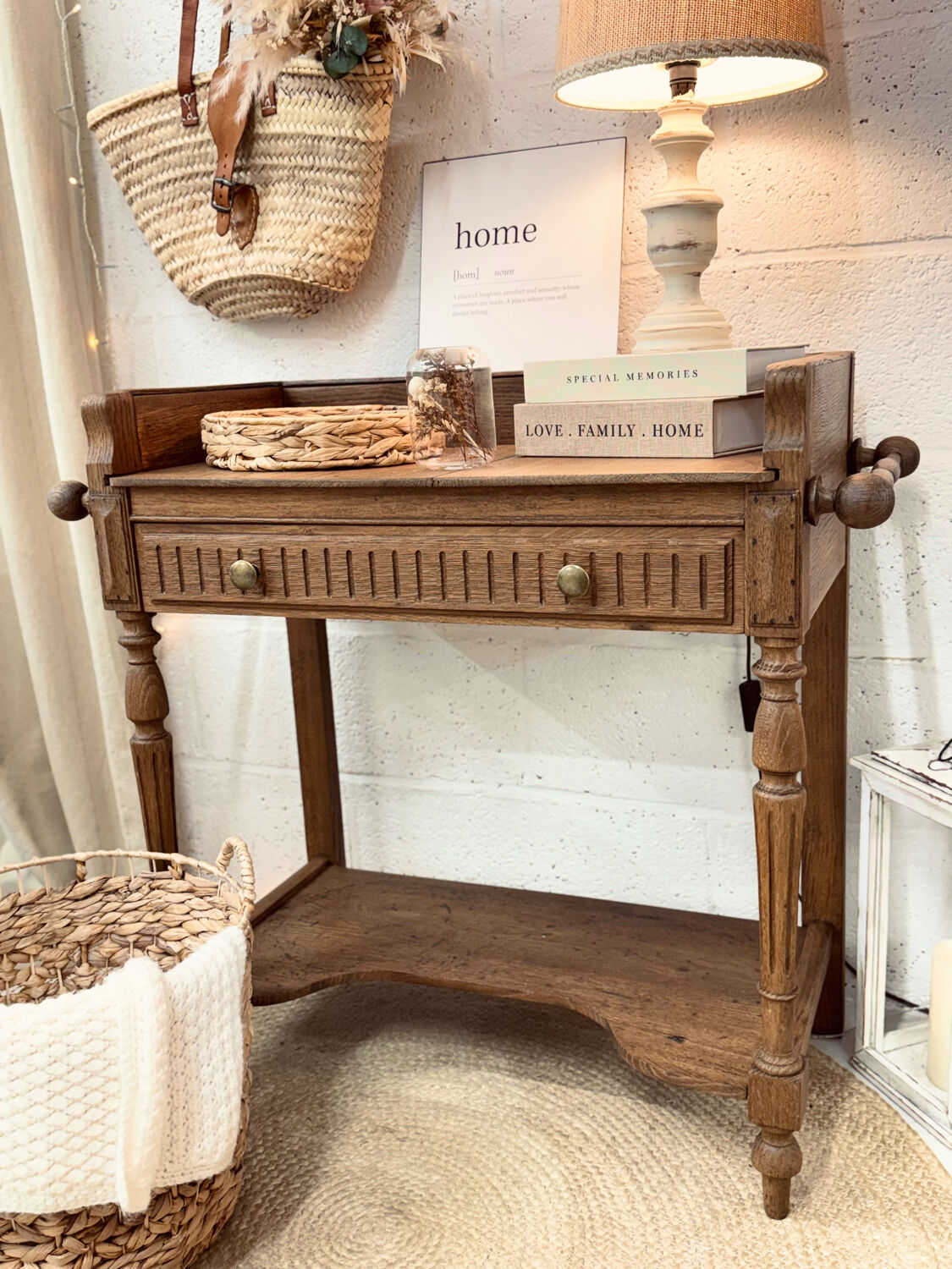 Restored vintage entry console