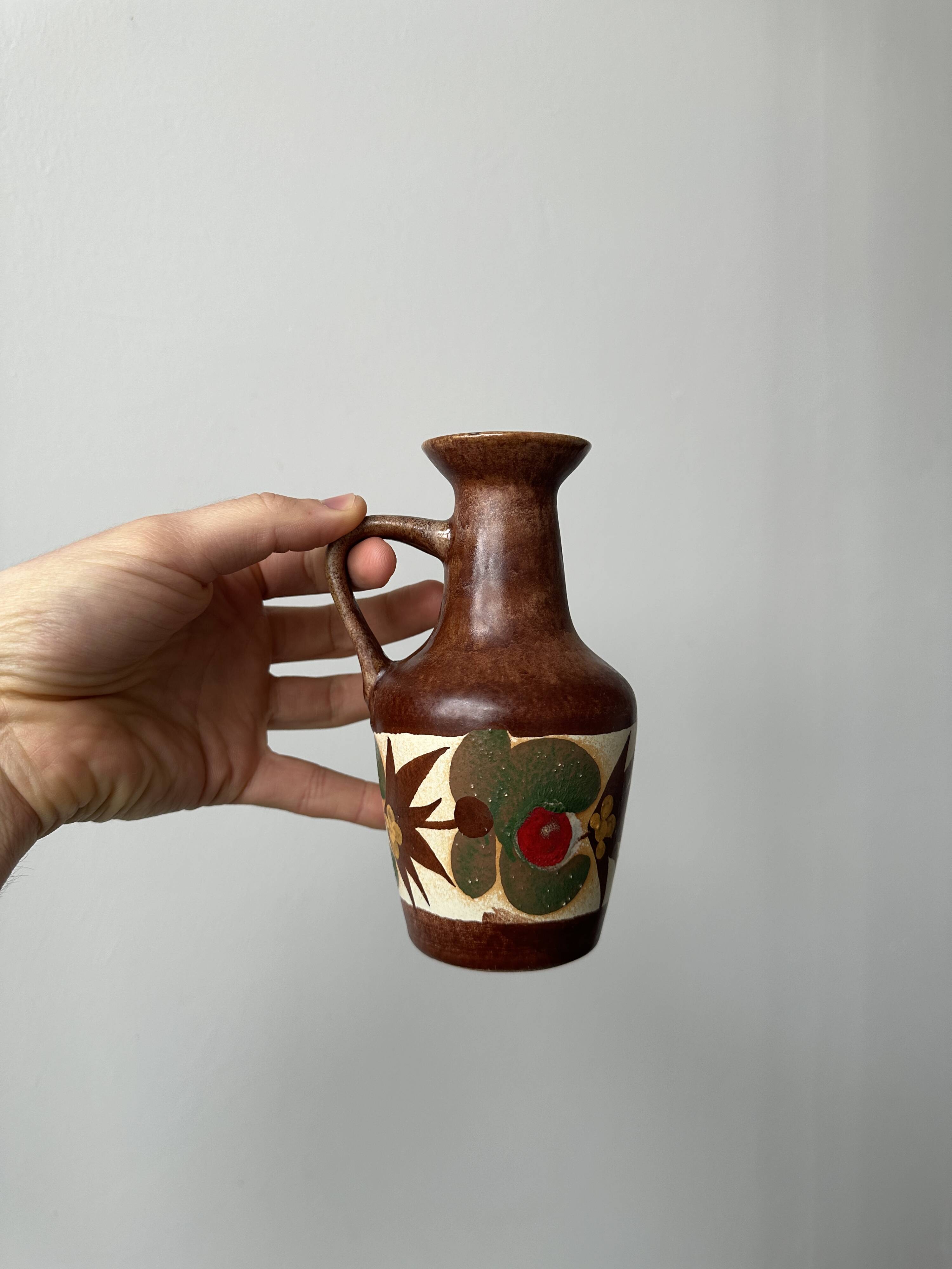 West German style ceramic pitcher vase 50/60's