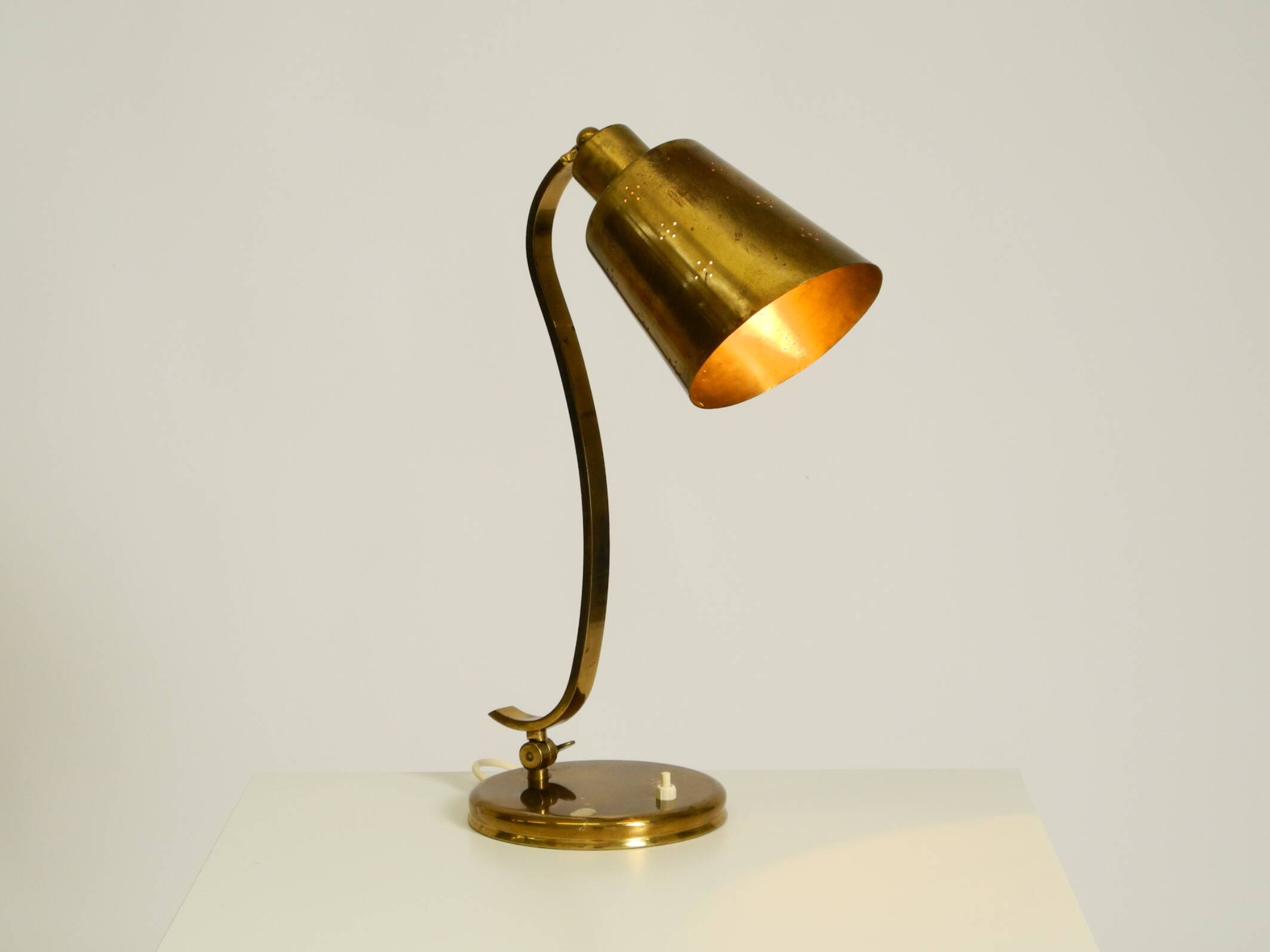 Beautiful, rare, large, heavy mid-century modern brass table lamp