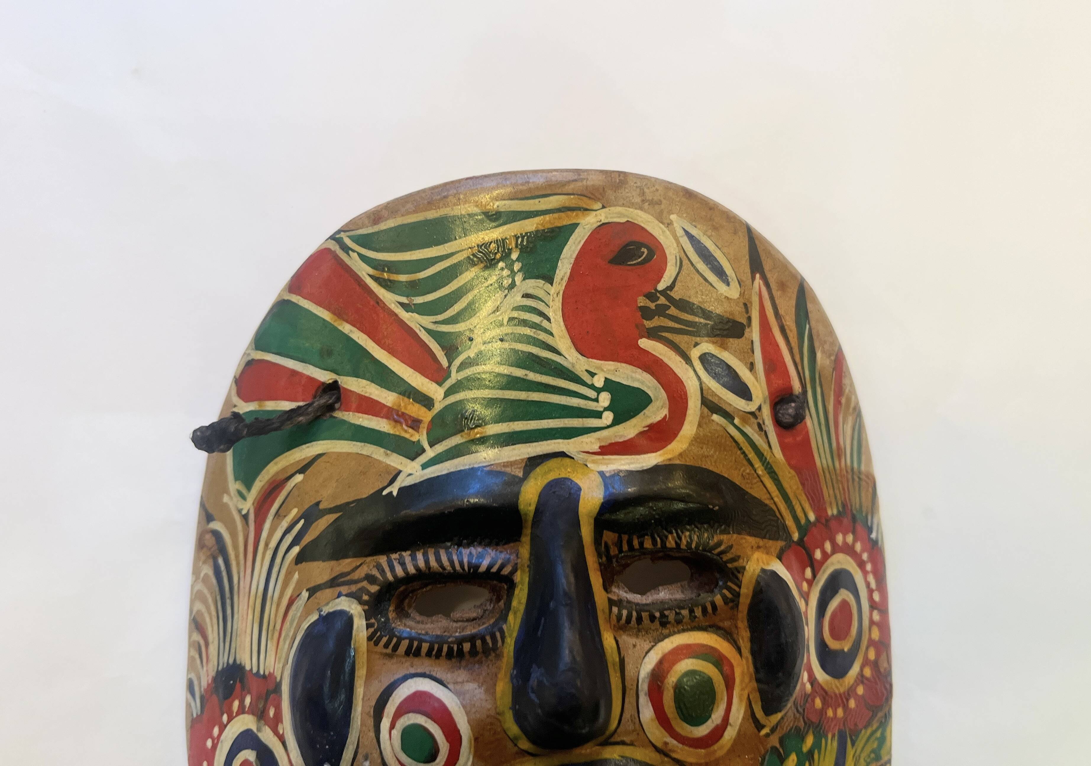 Colored terracotta mask, Mexico 1970s
