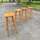 4 pine bar stools circa 1980