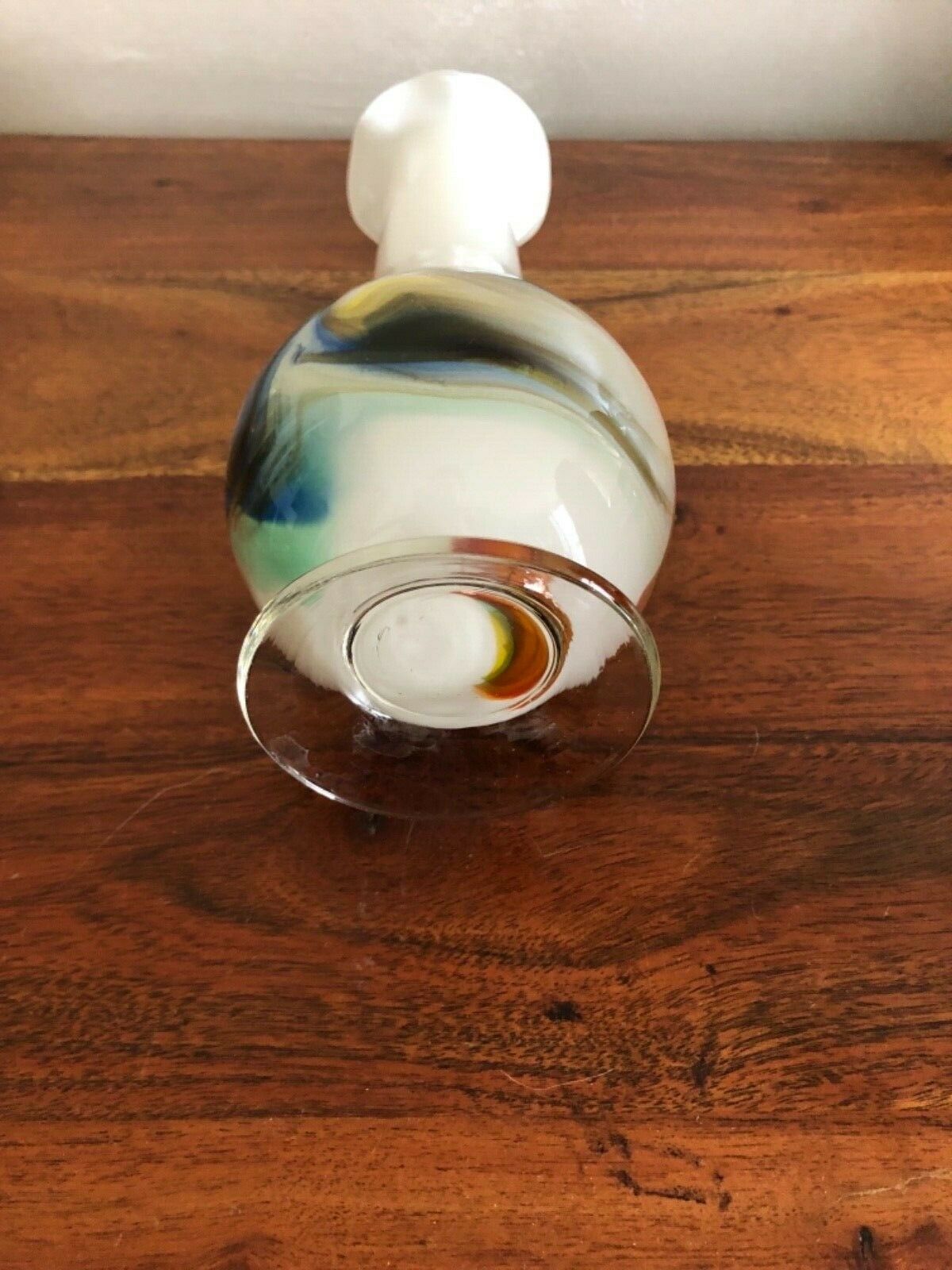 Vintage sticker vase flame opaline glass