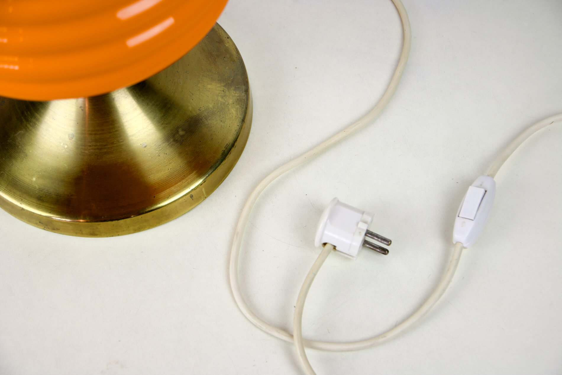 Mid-century orange glass table lamp