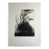Nicole BOUHARMONT, Tempête, 2013. Original signed drypoint