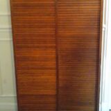 Double oak curtained filing cabinet