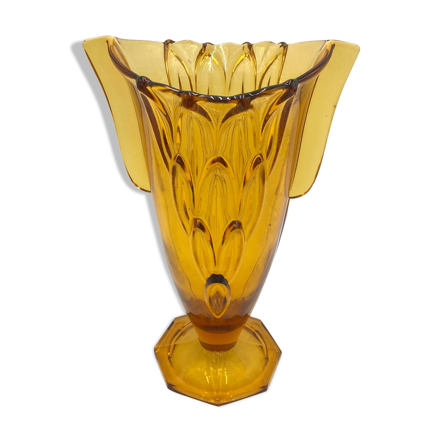 Art deco vase, stölzle hermanova hut, czech republic, 1930s