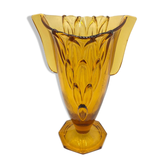 Art deco vase, stölzle hermanova hut, czech republic, 1930s