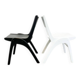 Set of 4 stacking chairs by Casala, beech, 1950s