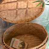 Wicker and bamboo chest
