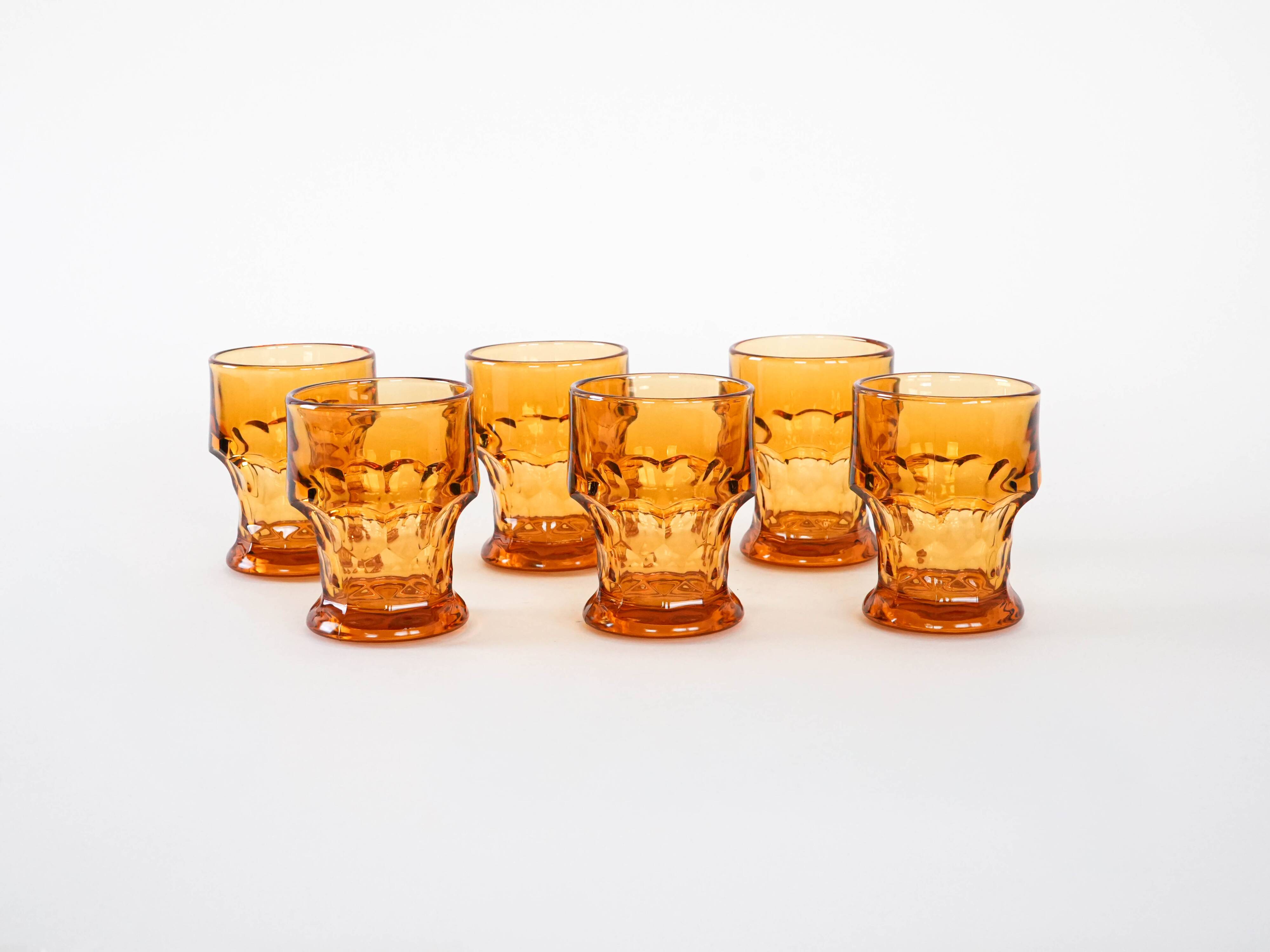 Set of six glasses, Italian design, 1970s, made in Italy